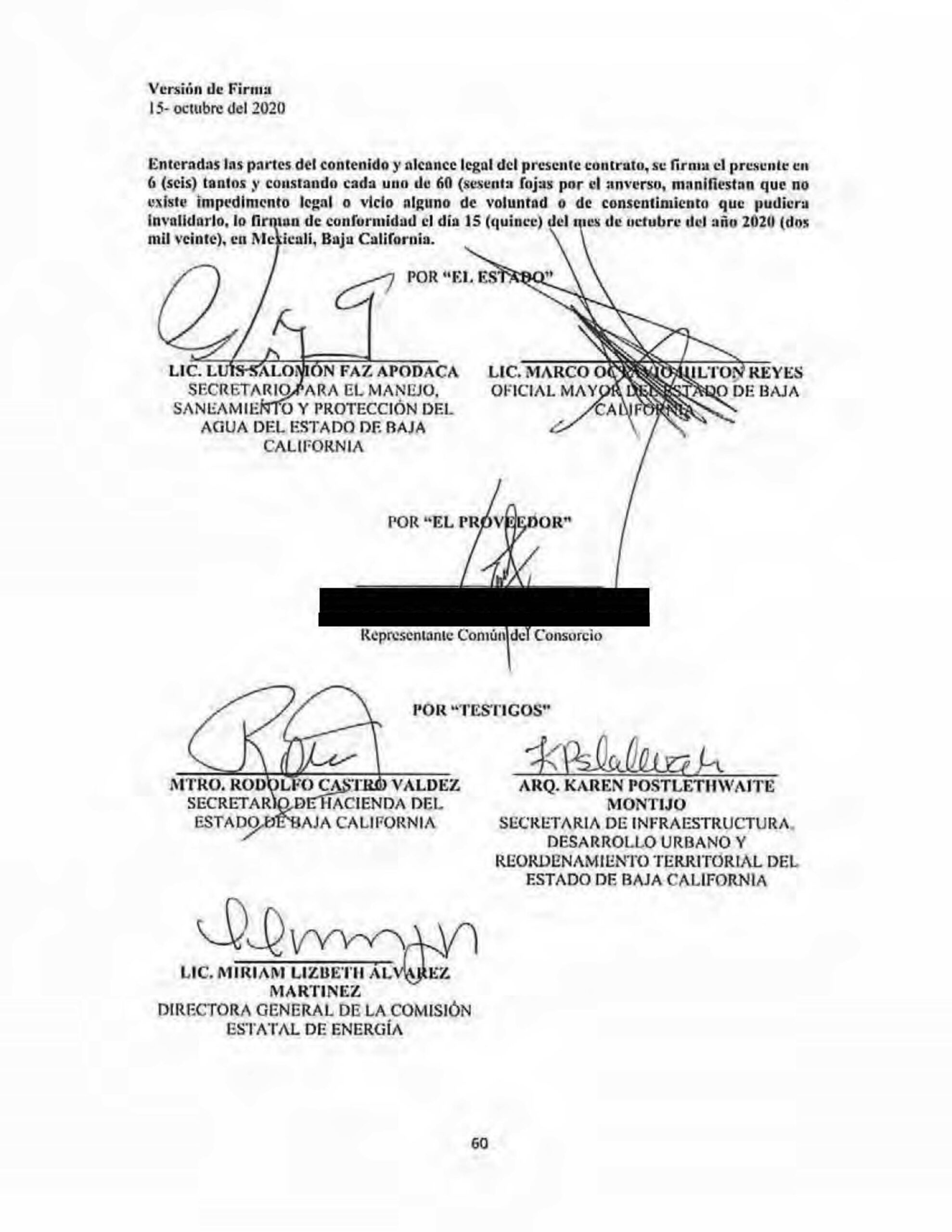 Bonilla no firmó