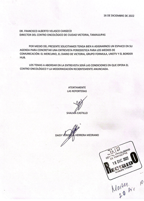 SOLICITUD DE ENTREVISTA 1