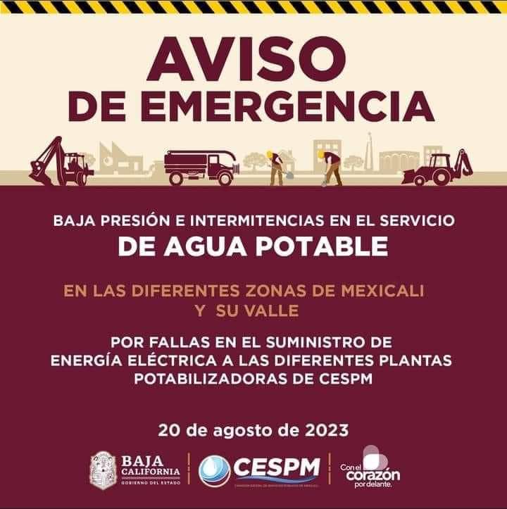 Mexicalenses se quedan sin servicio de agua potable 1 aviso agua