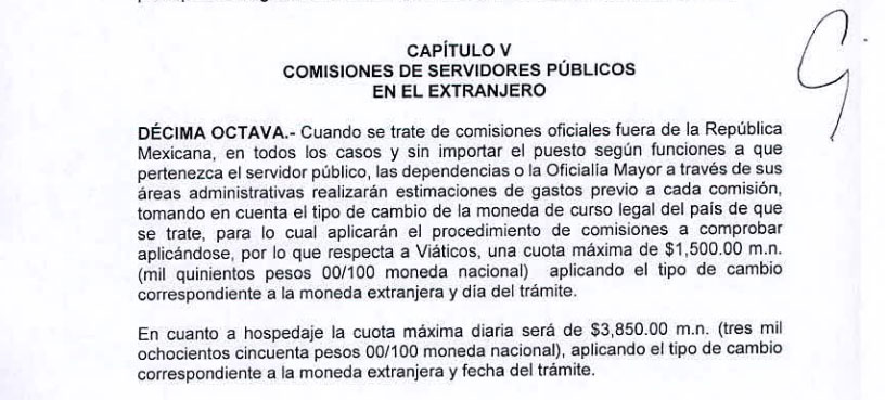 REPORTAJE La gira millonaria por EEUU 12 Norma relativa a viaticos