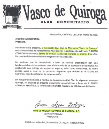 INSERT 5 CARTA CLUB MIGRANTE