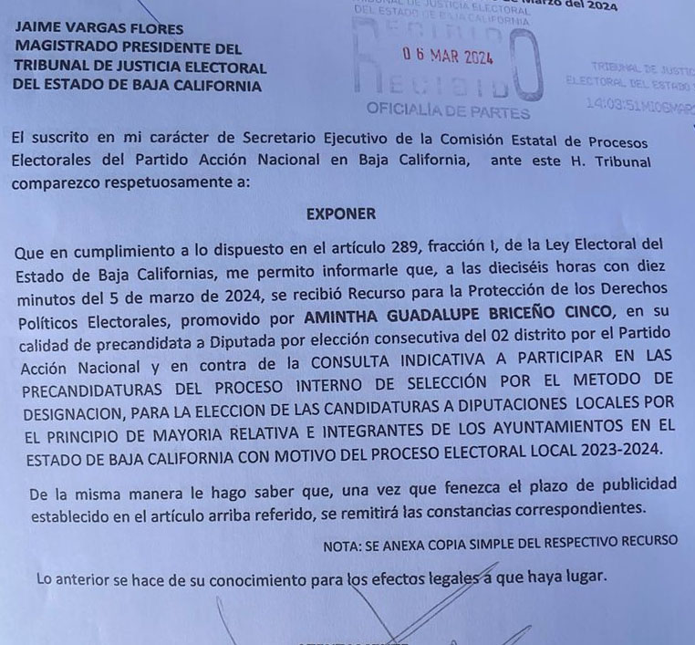 Impongan eleccion del PAN en BC 1