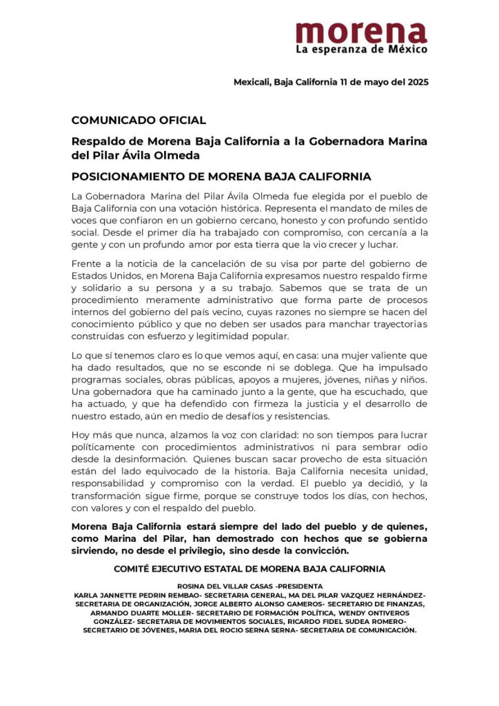 Morena respalda a Marina del Pilar; exige no lucrar políticamente 1 497443007 671341845783586 8216798168250434952 n