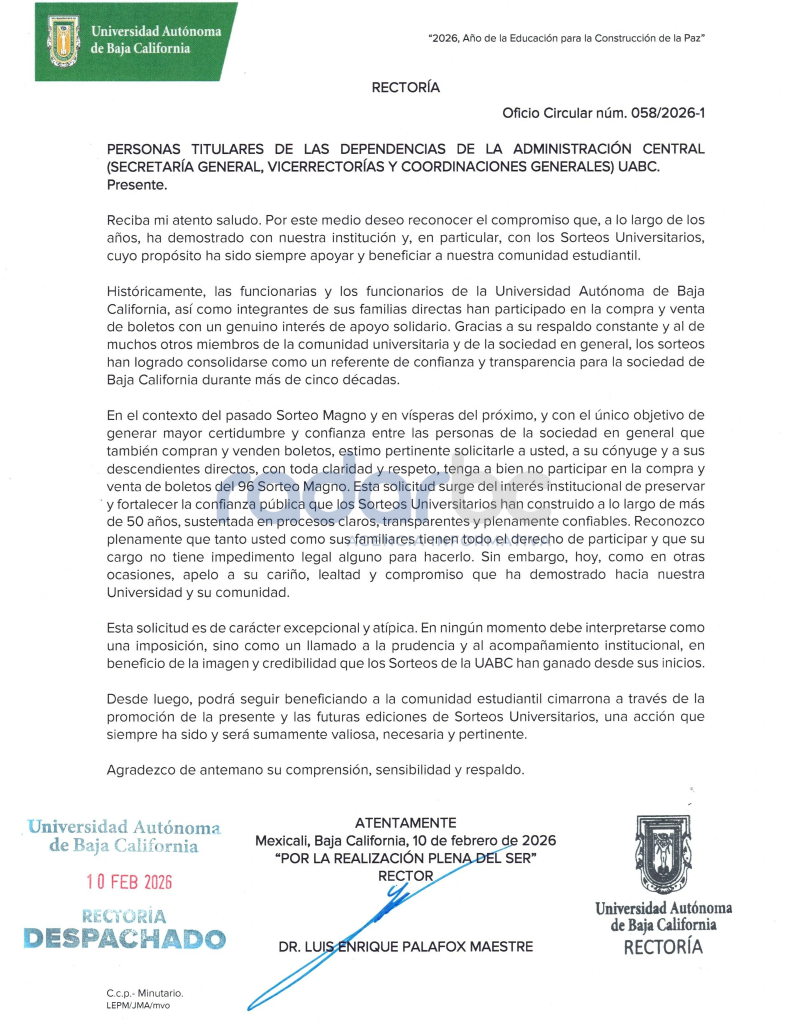 oficio sorteo uabc
