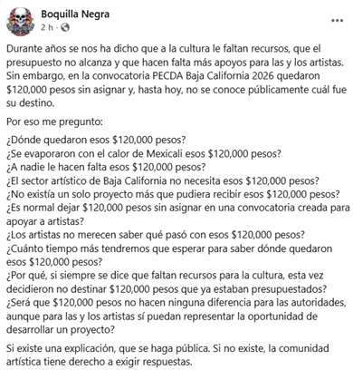 Exigen transparentar 120 mil pesos sin asignar en la Secretaría de Cultura 1 boquilla negra